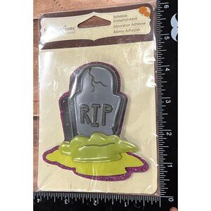 2012 Recollections Adhesive Embellishment Tombstone 3D Halloween RIP 230597